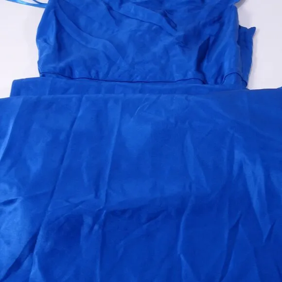 Veronica Beard SANDERSON Silk Spaghetti MAXI DRESS Azure Blue 00 NWT 698