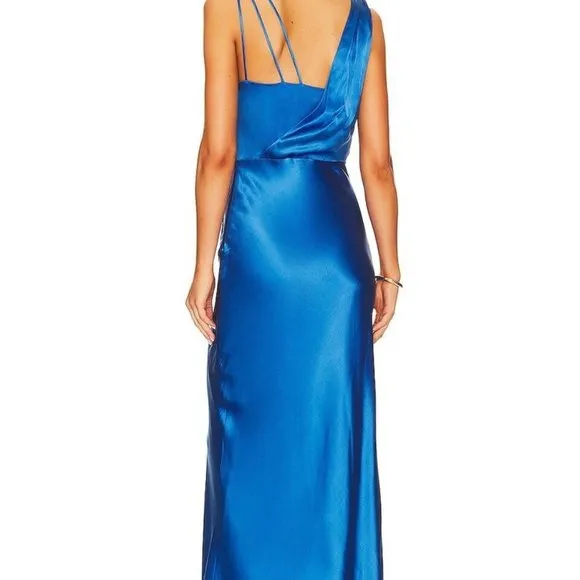 Veronica Beard SANDERSON Silk Spaghetti MAXI DRESS Azure Blue 00 NWT 698