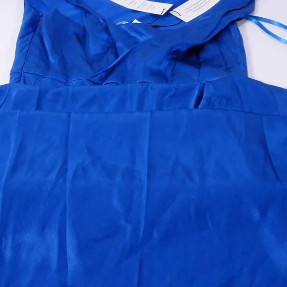 Veronica Beard SANDERSON Silk Spaghetti MAXI DRESS Azure Blue 00 NWT 698