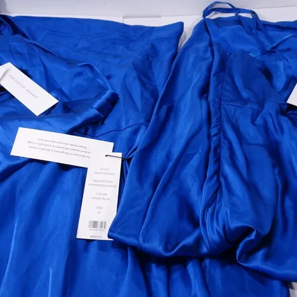 Veronica Beard SANDERSON Silk Spaghetti MAXI DRESS Azure Blue 00 NWT 698
