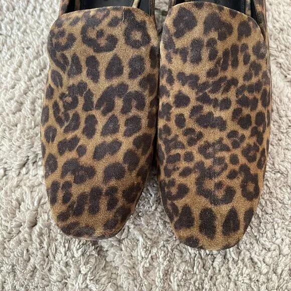 Veronica Beard Shoes Womens 7.5M Baylie Loafer Pumps Leopard Print‎ Suede Heel