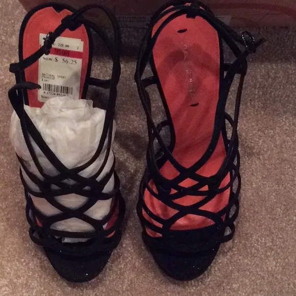 Via Spiga black glitter heels, nib, 9.5m