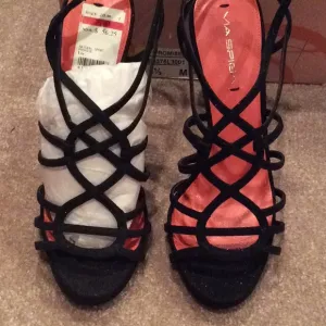 Via Spiga black glitter heels, nib, 9.5m