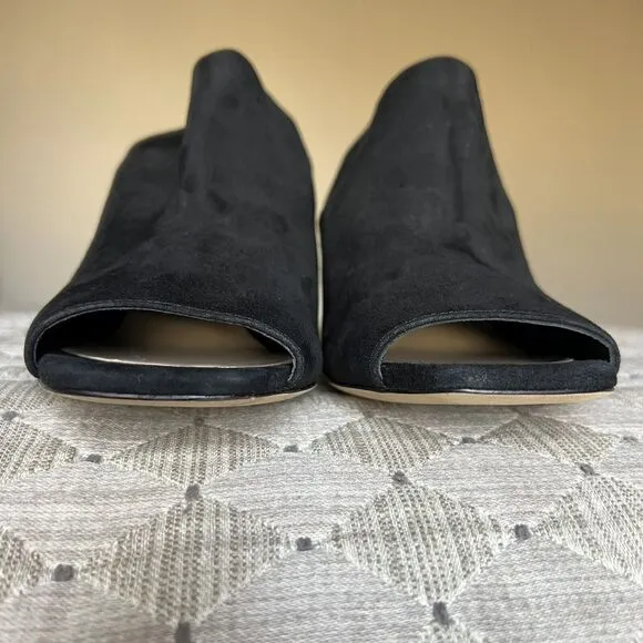 Via Spiga Teresa Black Suede Slingback Heeled Sandals Women 9 M Open Toe Classic