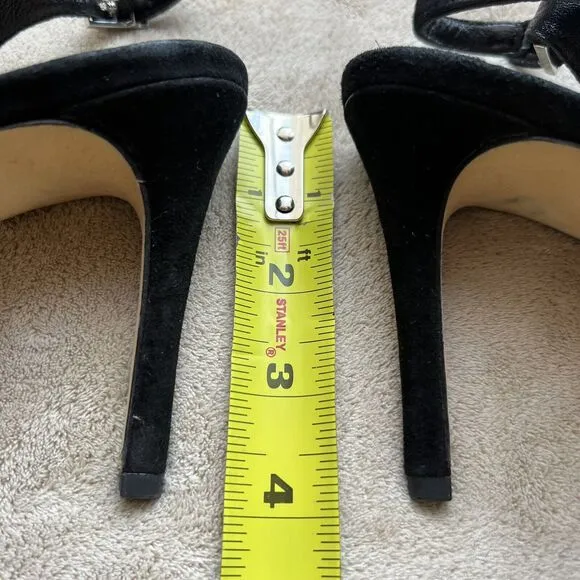 Via Spiga Teresa Black Suede Slingback Heeled Sandals Women 9 M Open Toe Classic
