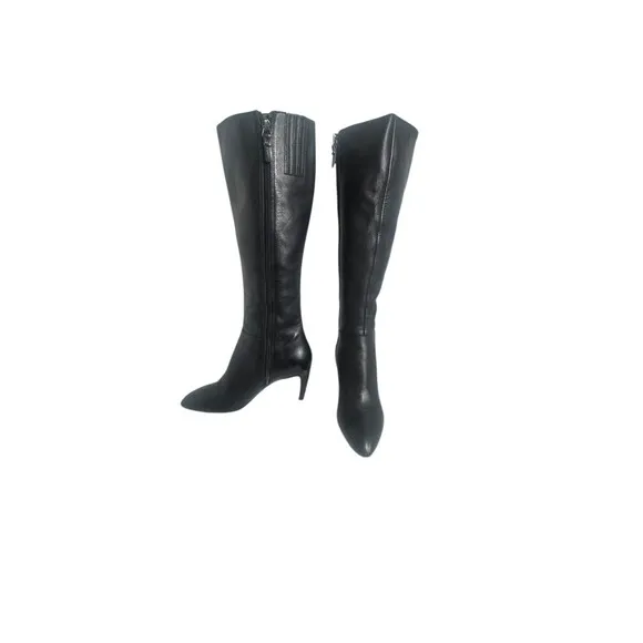 Via Spiga Womens Anya Tall Leather Boots Stiletto Sz 7.5 Dress Boots Vero Cuoio