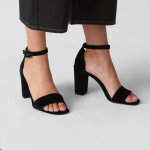 Vince Camuto Ankle Strap Black Leather Sandals