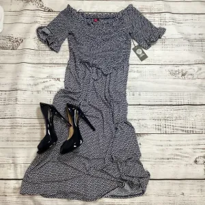 Vince Camuto Blue &amp; White Tea Length Dress NWT Size M