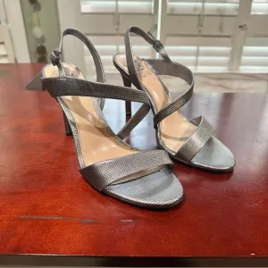 Vince Camuto Costina Embossed Metallic Leather Sandal Heels Size 8