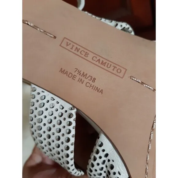 Vince Camuto Earlena Womens 7.5M Lot of 2 Black &amp; Cream Mesh Ankle Strap Sandals