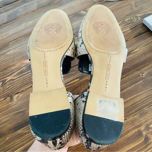 Vince Camuto NEW Wenerly Leather Snake Skin Print Studded Flats Size 10