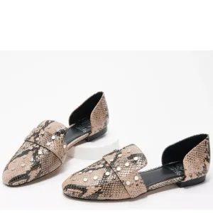 Vince Camuto NEW Wenerly Leather Snake Skin Print Studded Flats Size 10