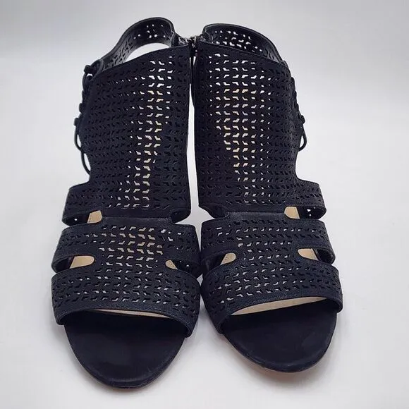 Vince Camuto VC-ESTEN Women's 9.5W Wide Black Heeled Sandals Open Toe Party Heel