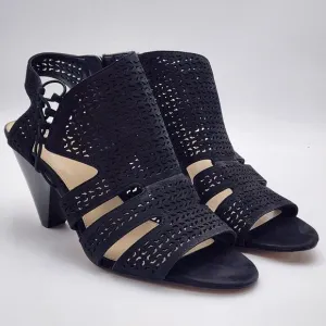 Vince Camuto VC-ESTEN Women's 9.5W Wide Black Heeled Sandals Open Toe Party Heel