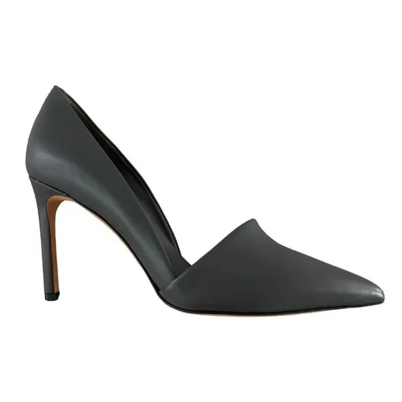 VINCE Cosette Pointed Toe d'Orsay Leather Pumps Gray Graphite 9M EUR 40 $350