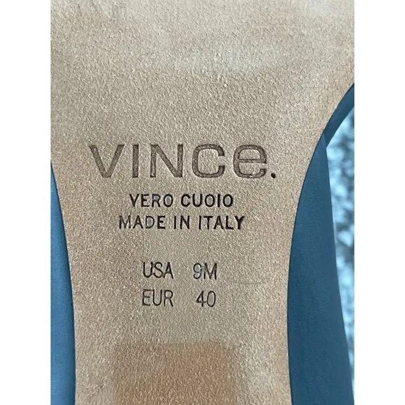VINCE Cosette Pointed Toe d'Orsay Leather Pumps Gray Graphite 9M EUR 40 $350