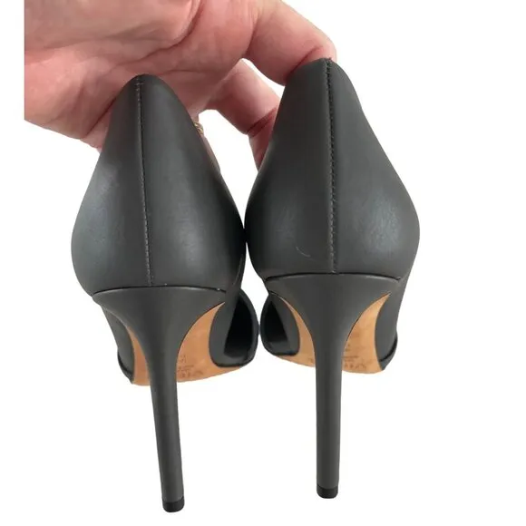 VINCE Cosette Pointed Toe d'Orsay Leather Pumps Gray Graphite 9M EUR 40 $350
