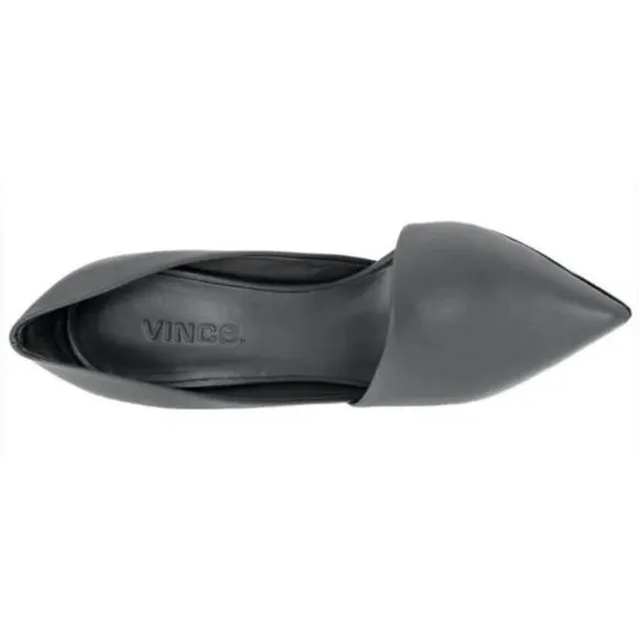 VINCE Cosette Pointed Toe d'Orsay Leather Pumps Gray Graphite 9M EUR 40 $350