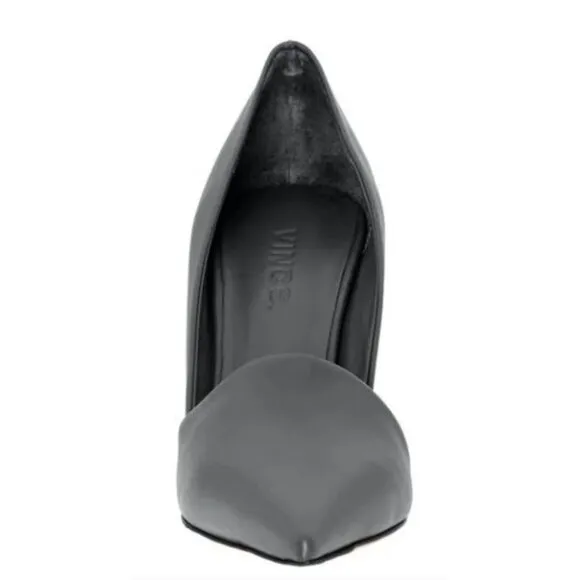 VINCE Cosette Pointed Toe d'Orsay Leather Pumps Gray Graphite 9M EUR 40 $350
