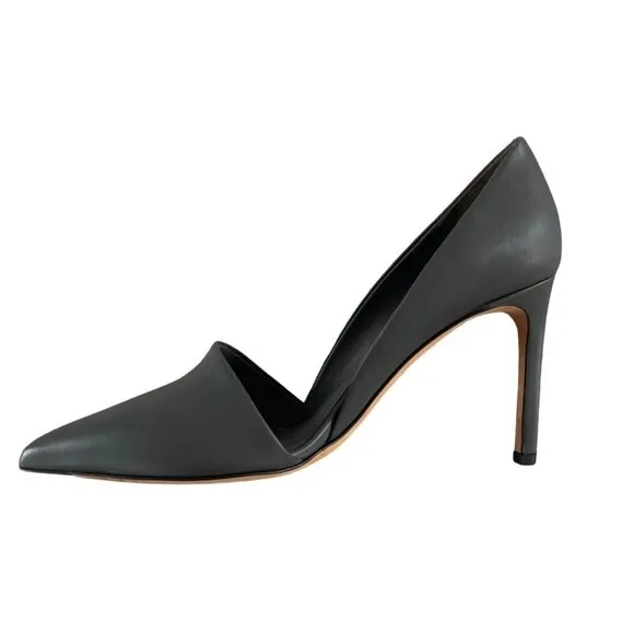 VINCE Cosette Pointed Toe d'Orsay Leather Pumps Gray Graphite 9M EUR 40 $350