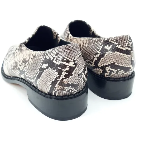 Vince | Delmar Embossed Snake Loafers in Natural, Black