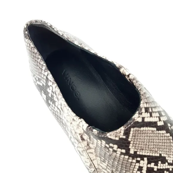 Vince | Delmar Embossed Snake Loafers in Natural, Black
