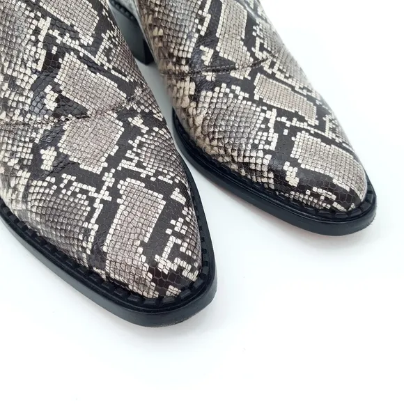 Vince | Delmar Embossed Snake Loafers in Natural, Black