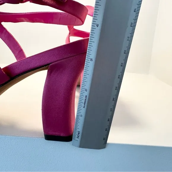VINCE Luella Satin Ankle-Strap Burnt Rose Sandals Size 9 New