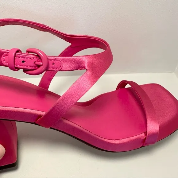 VINCE Luella Satin Ankle-Strap Burnt Rose Sandals Size 9 New