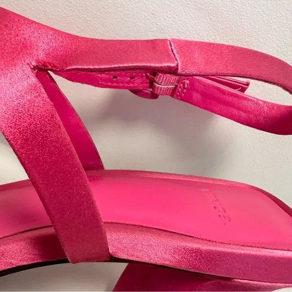 VINCE Luella Satin Ankle-Strap Burnt Rose Sandals Size 9 New