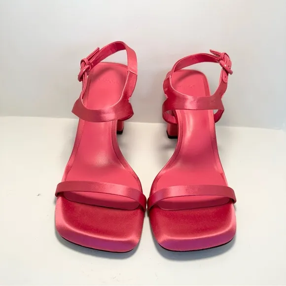 VINCE Luella Satin Ankle-Strap Burnt Rose Sandals Size 9 New
