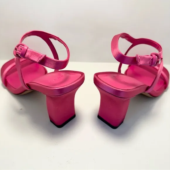 VINCE Luella Satin Ankle-Strap Burnt Rose Sandals Size 9 New