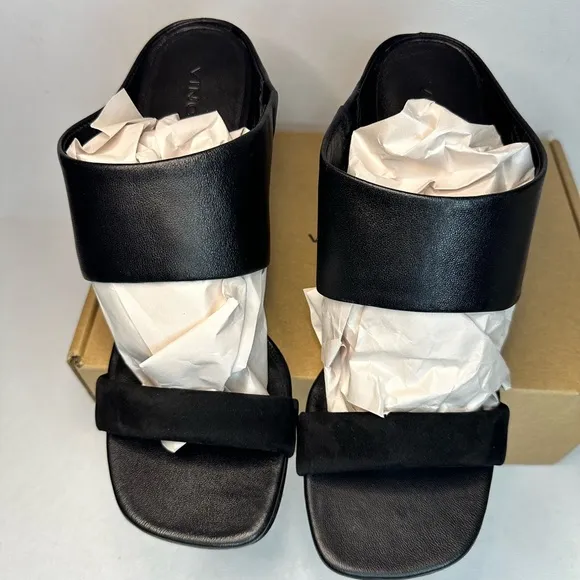 Vince Quinn High Heel Mule Sandals black casual formal party wedding summer