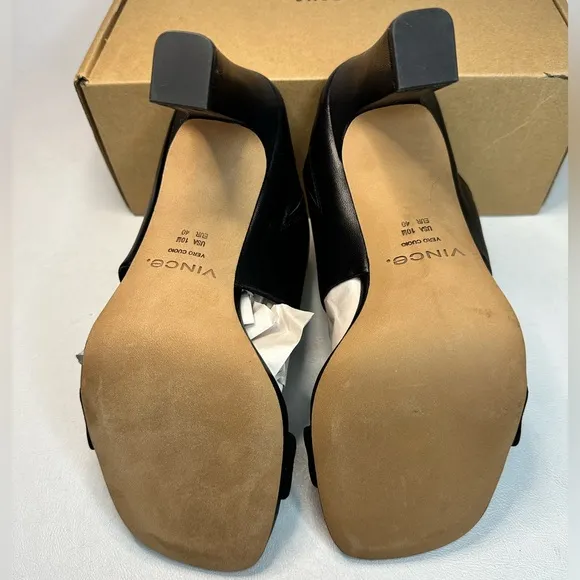 Vince Quinn High Heel Mule Sandals black casual formal party wedding summer