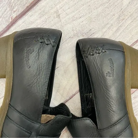 Vintage Dr. Martens Women's Dana Leather Pumps Lug Sole Black Size 10