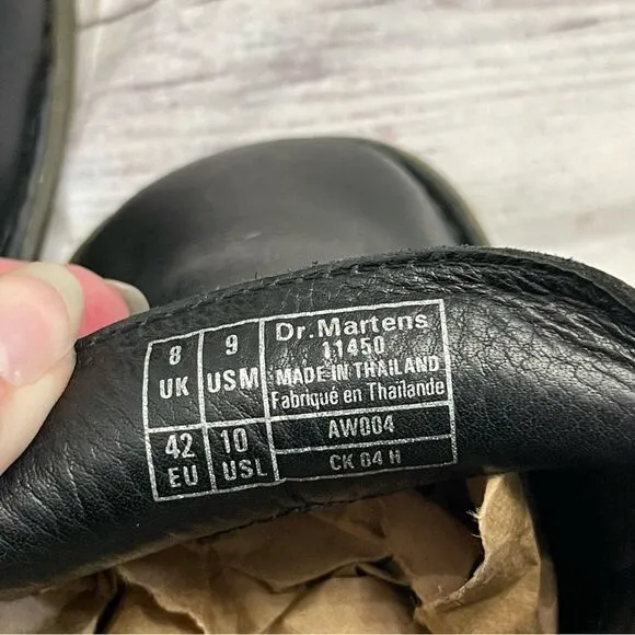Vintage Dr. Martens Women's Dana Leather Pumps Lug Sole Black Size 10