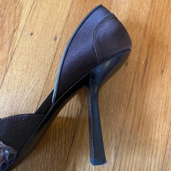 Vintage Gucci Python Satin Pumps Python Heels Size 10 / 41