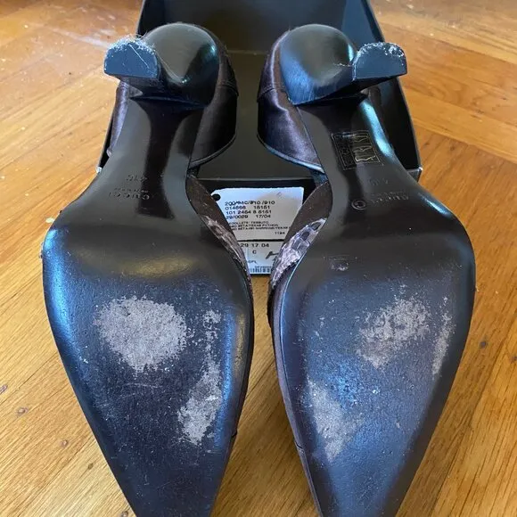 Vintage Gucci Python Satin Pumps Python Heels Size 10 / 41