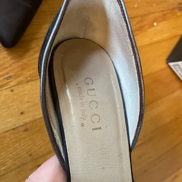 Vintage Gucci Python Satin Pumps Python Heels Size 10 / 41
