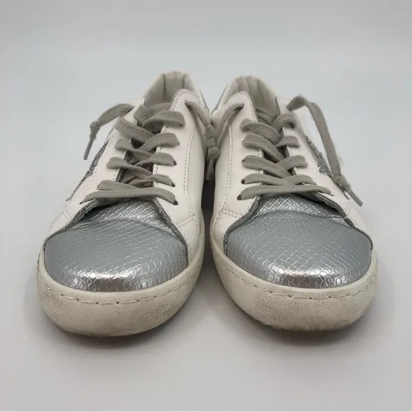 Vintage Havana Silver and White Glitter Low Top Sneakers US 7.5