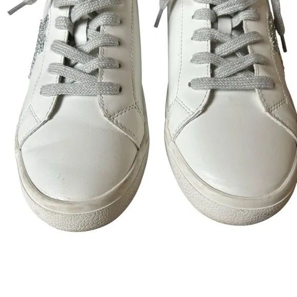 Vintage Havana white Gemma silver star lace up sneakers size 8 faux leather