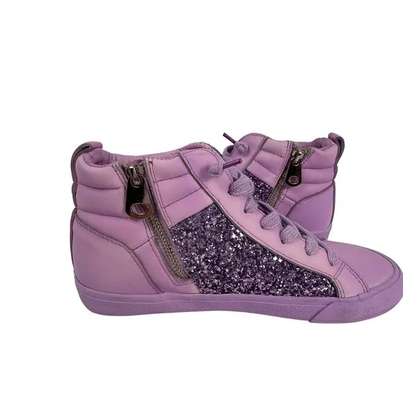 Vintage Havana Women's Alexis 3 Glitter Purple High Casual Sneakers Size 9