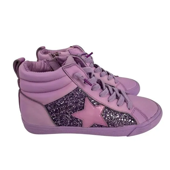Vintage Havana Women's Alexis 3 Glitter Purple High Casual Sneakers Size 9
