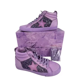 Vintage Havana Women's Alexis 3 Glitter Purple High Casual Sneakers Size 9