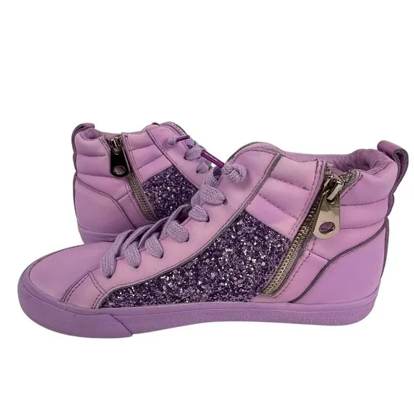 Vintage Havana Women's Alexis 3 Glitter Purple High Casual Sneakers Size 9