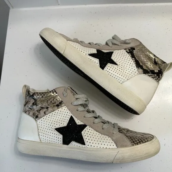 Vintage Havana Womens Lester High Top Slip On Athletic Sneaker 9 Snake Star Shoe