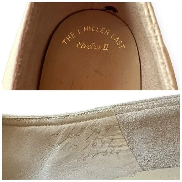 Vintage I. Miller 1950s Pointed toe pumps with Floral Embroidery.