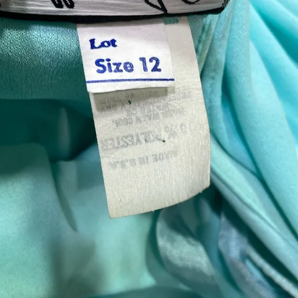 Vintage Mister Jay Art Deco Tiffany Blue Pleated Dress Polyester Size 12