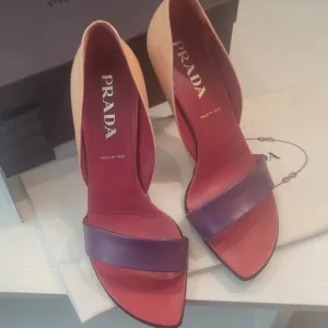Vintage multicolor Prada pumps with open square toe 40