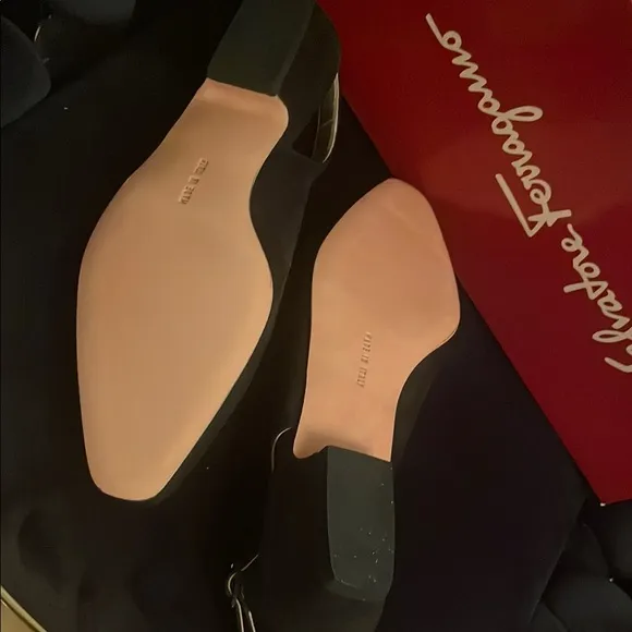 Vintage NEW Salvatore Ferragamo Black Slingback Women's Shoes 6.5